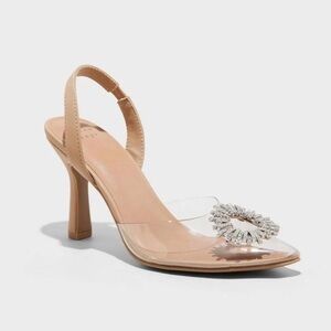 A New Day Misty Slingback Heels with Crystal Embellishment